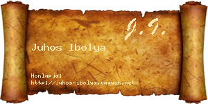 Juhos Ibolya névjegykártya